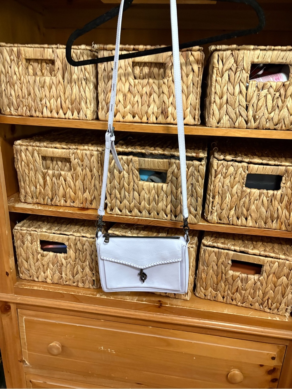 Botkier Lavender Leather Crossbody with Front Flap and Chain Accents